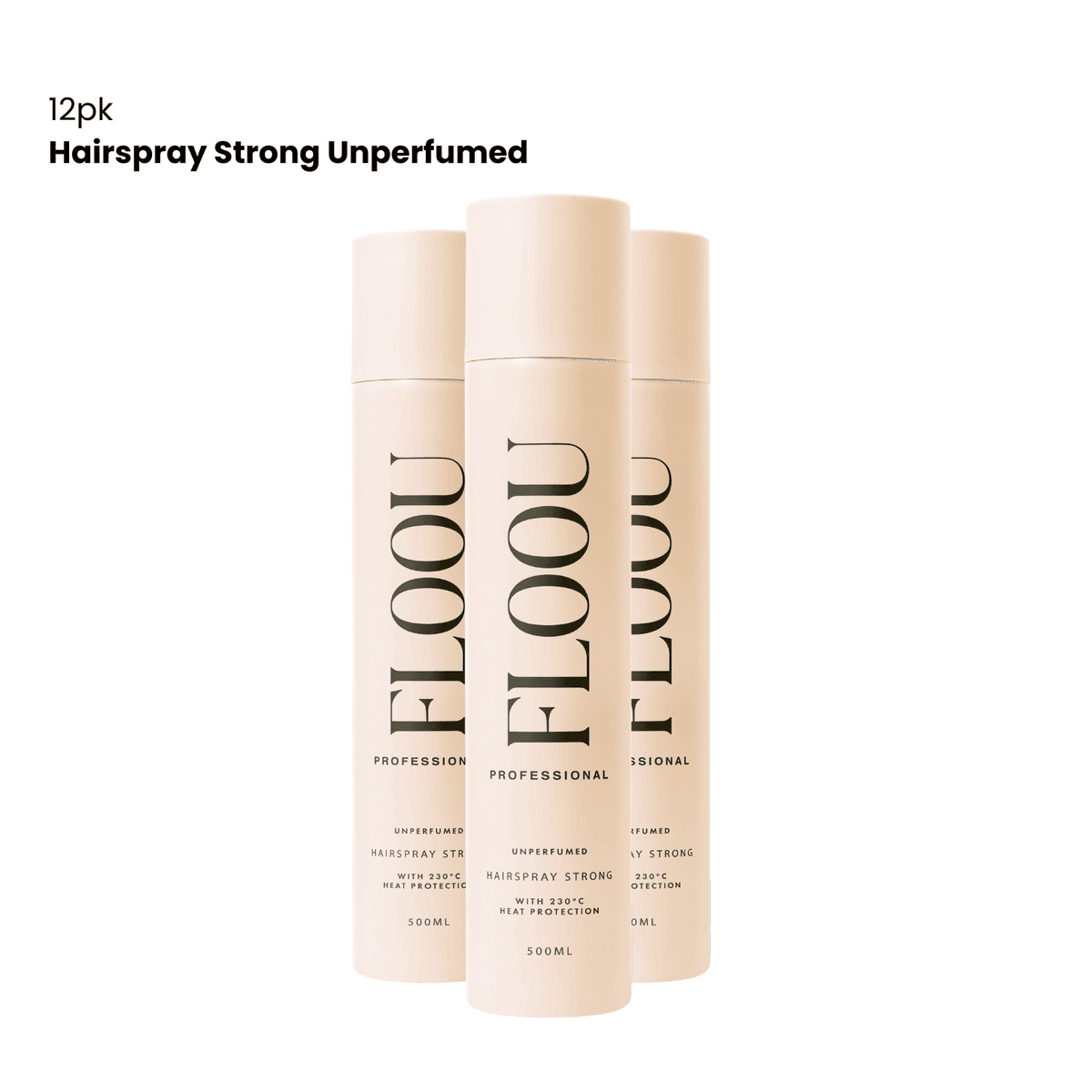 FLOOU Hairspray Strong Unperfumed 500 ml 12 pk